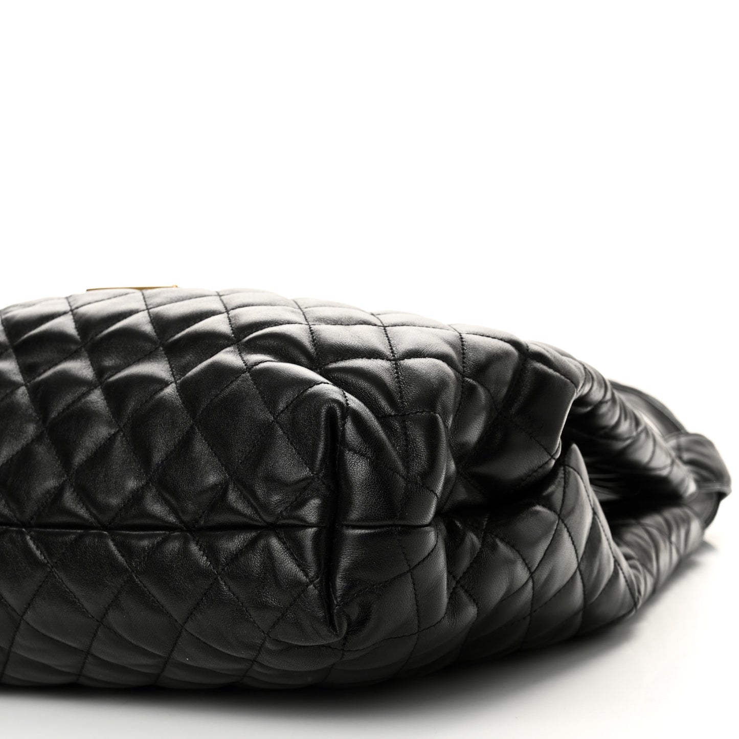 Lambskin Quilted Maxi Icare Shopping Tote Black