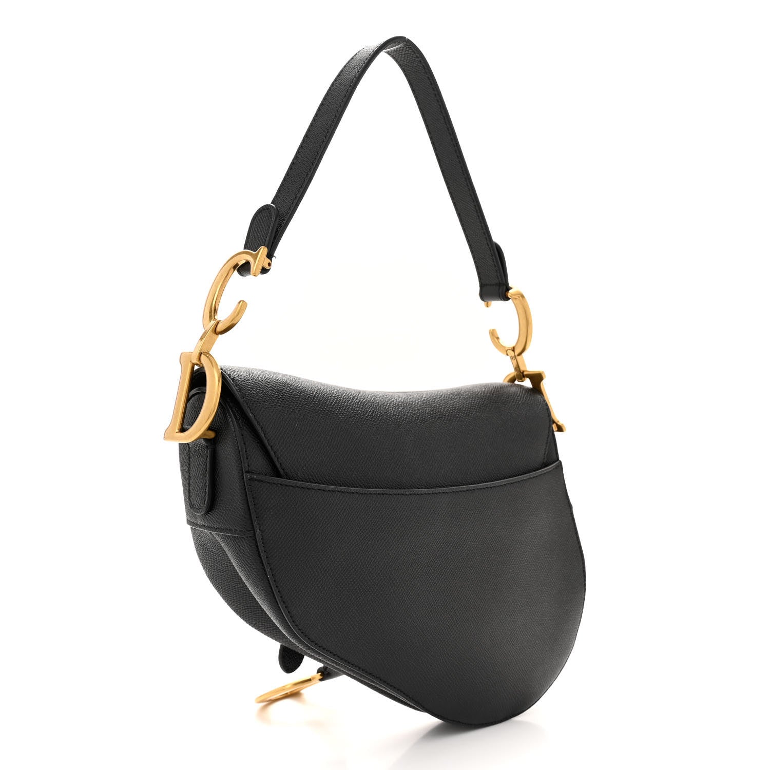 Christian Dior Grained Calfskin Saddle Bag Black 3 of 12