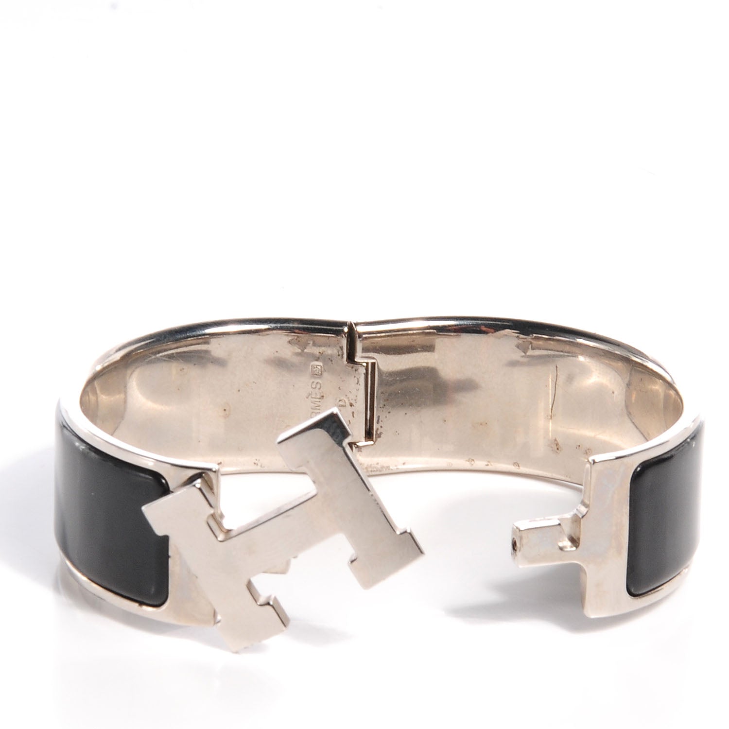 Hermes Enamel Clic Clac H Bracelet Wide PM Black 3 of 4