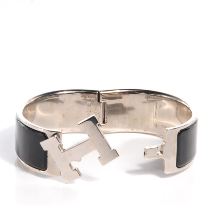 Hermes Enamel Clic Clac H Bracelet Wide PM Black 3 of 4