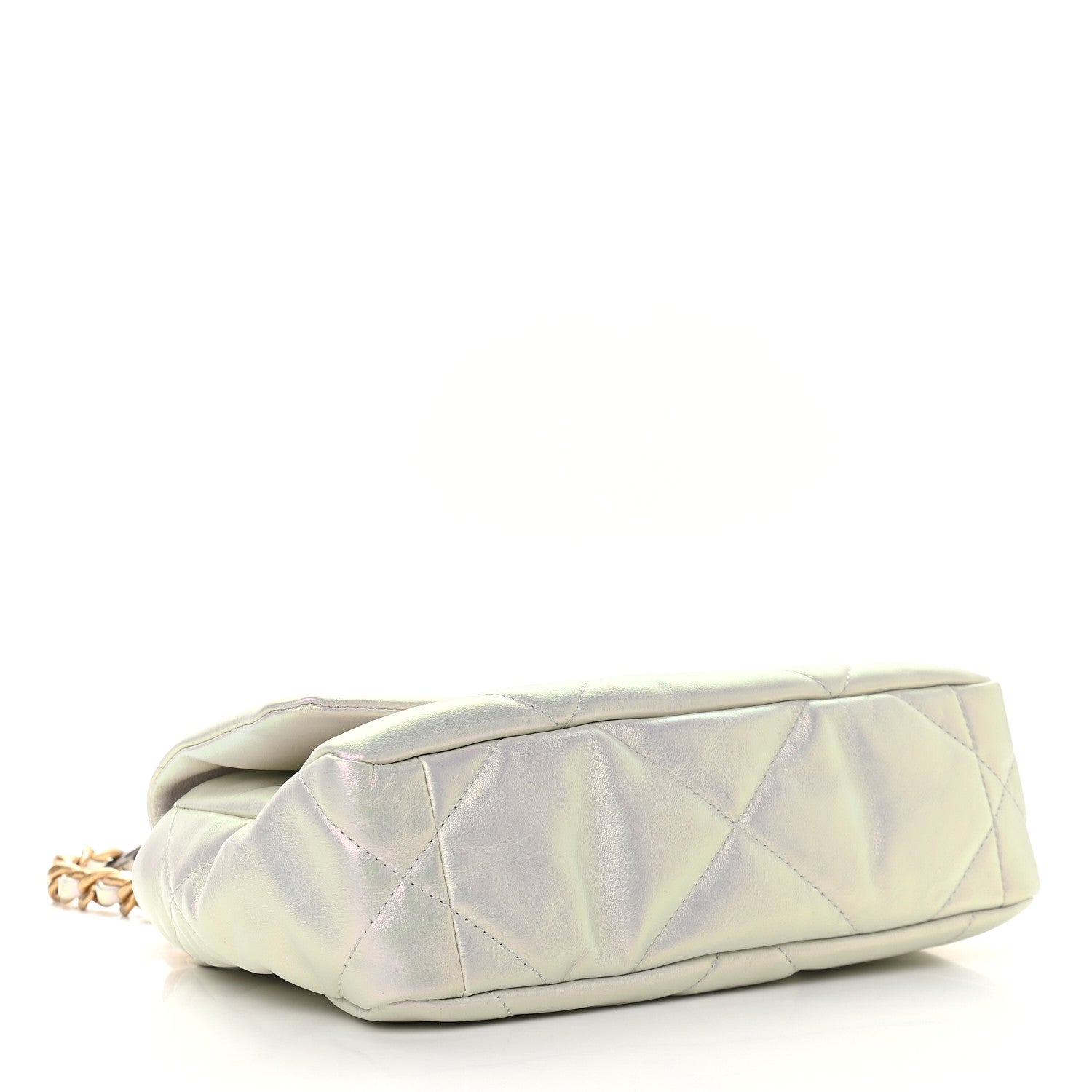 Chanel Iridescent Calfskin Quilted Medium Chanel 19 Flap White 4 of 9