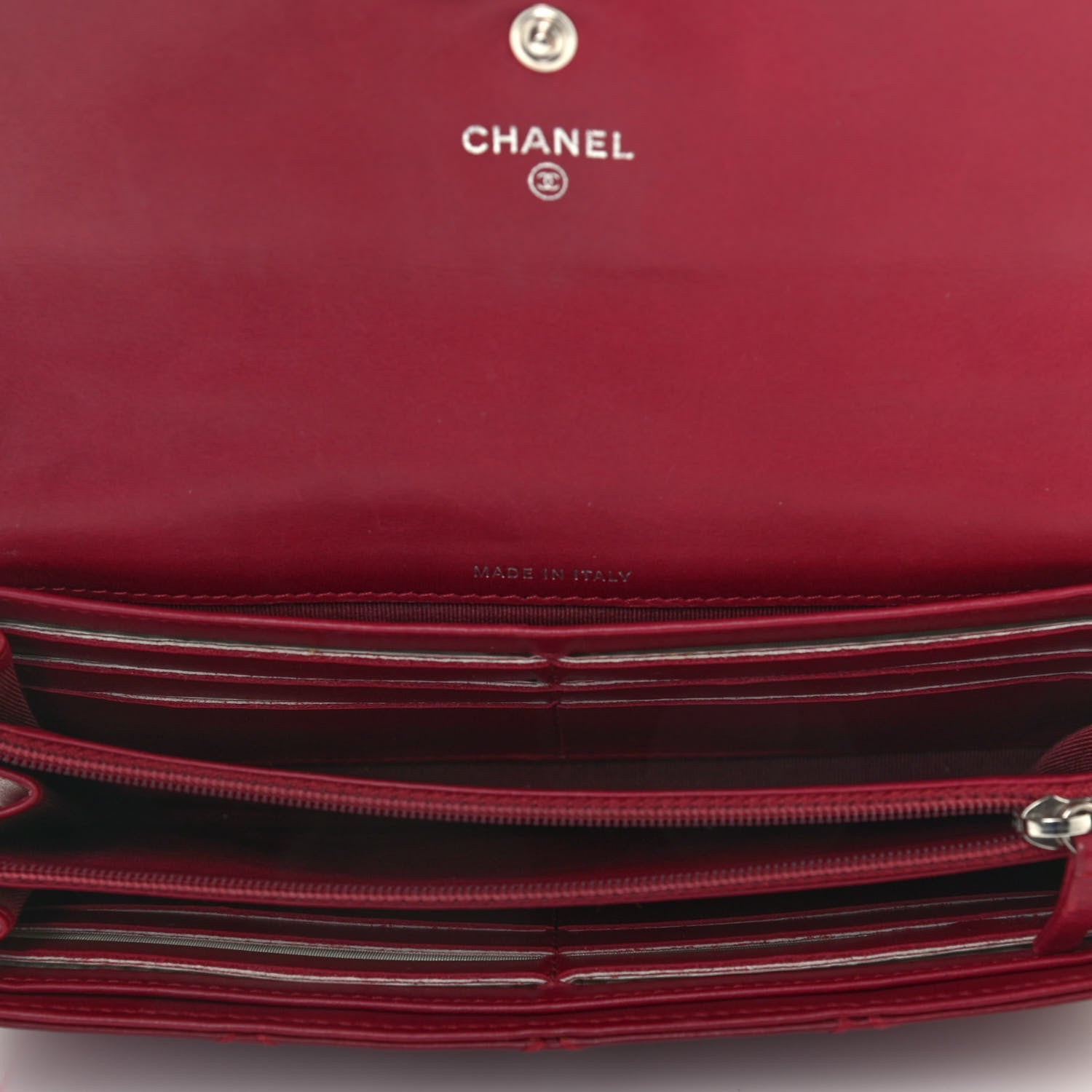 Chanel Calfskin Double Stitch Hamptons Large Gusset Flap Wallet Red 5 of 12