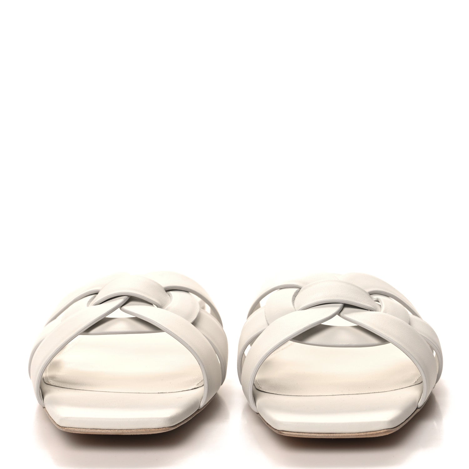Saint Laurent Calfskin Tribute 05 Slide Sandals 40 Porcellana 2 of 9