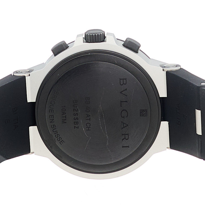 Aluminum Rubber 40mm Chronograph Automatic Watch White