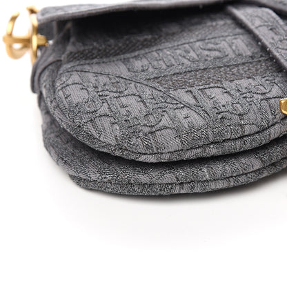Christian Dior Oblique Denim Saddle Bag Grey 7 of 9