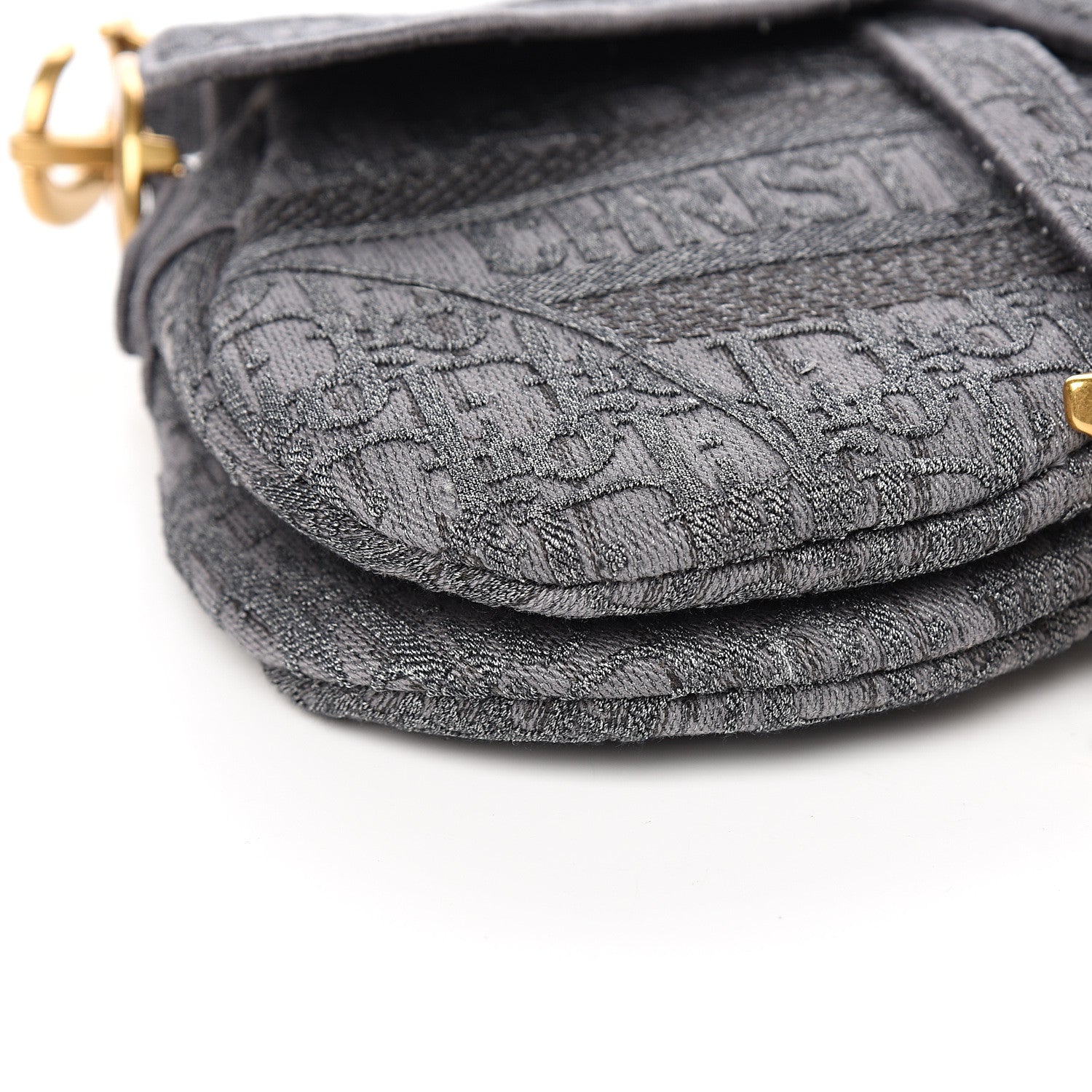 Christian Dior Oblique Denim Saddle Bag Grey 7 of 9