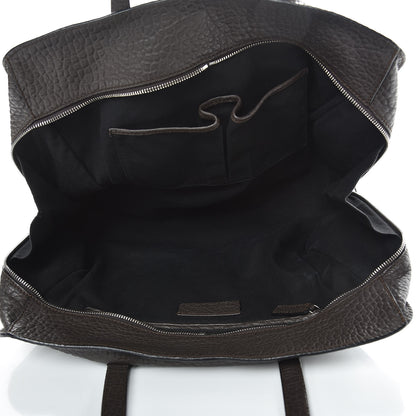 Alexander McQueen Pebbled Calfskin Large Skull Padlock Zip Around Tote Dark Brown 5 of 11