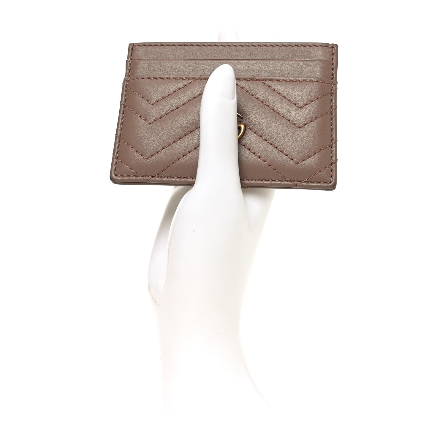 Calfskin Matelasse GG Marmont Card Holder Porcelain Rose