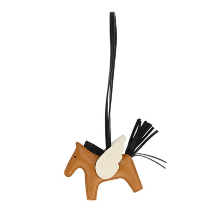 Hermes Milo Lambskin Grigri Rodeo Pegase Horse Bag Charm PM Sesame Black Nata 1 of 5