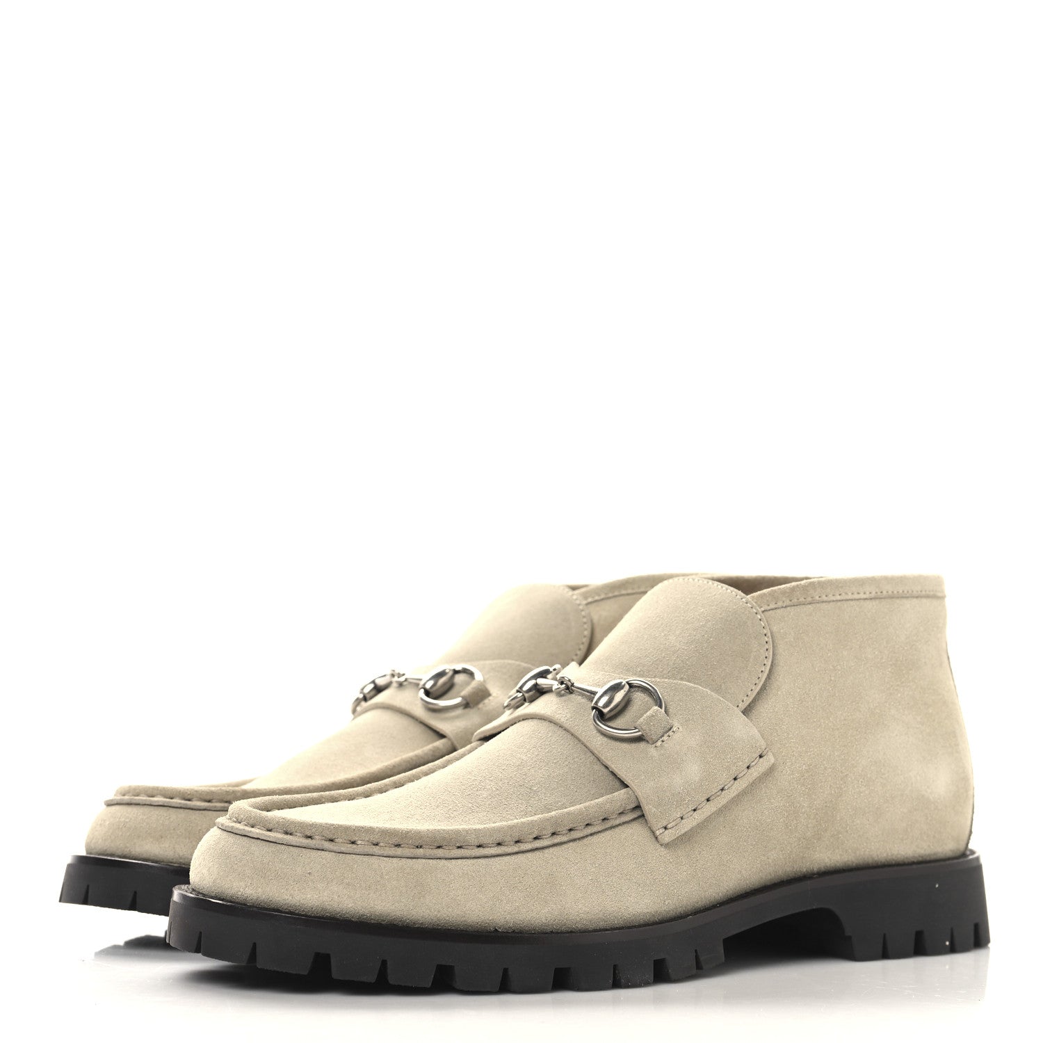 Gucci Suede Mens Horsebit Ankle Boots 8.5 Beige 4 of 10