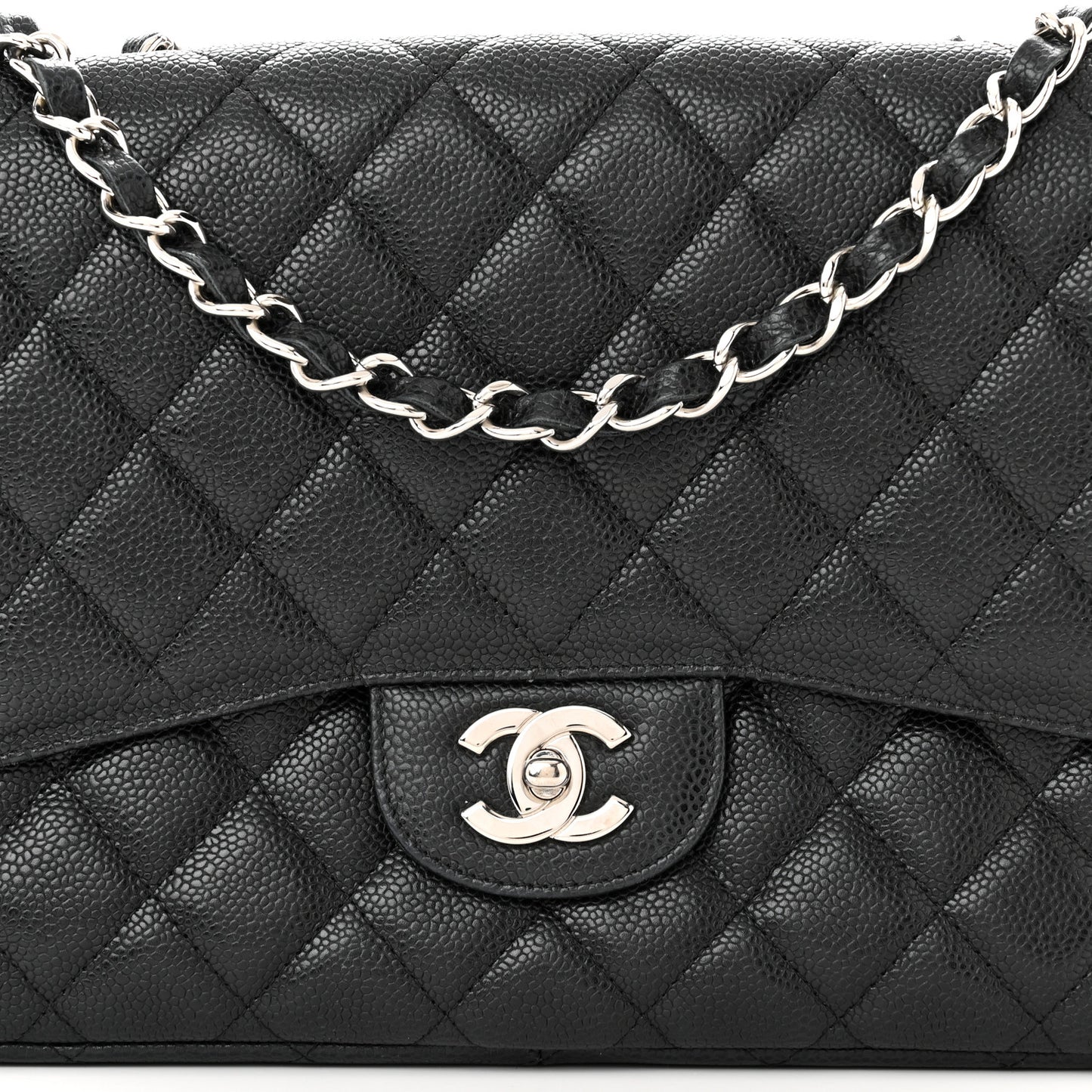 Caviar Quilted Jumbo Single Flap Black