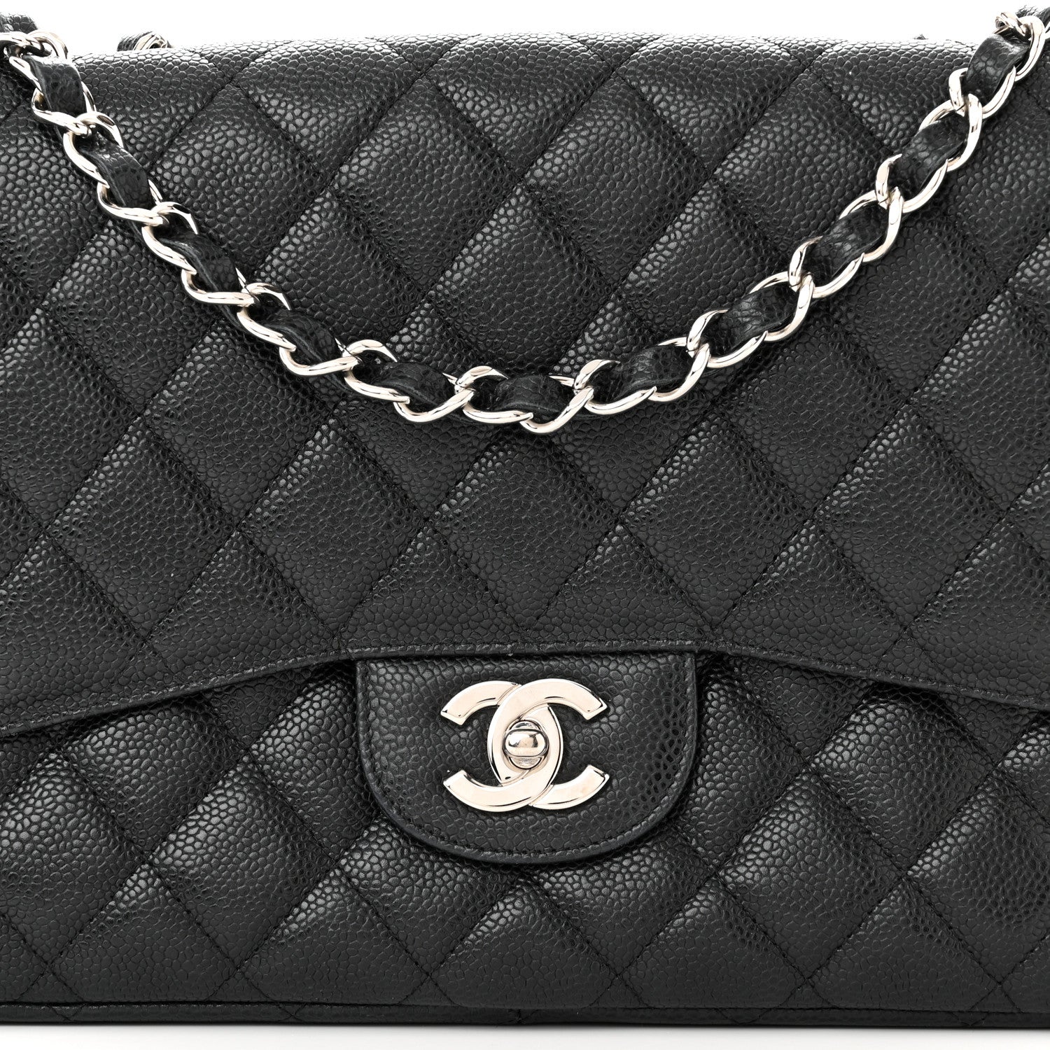 Chanel Caviar Quilted Jumbo Single Flap Black 8 of 11