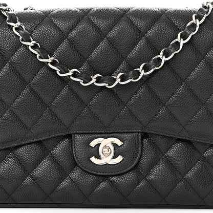 Chanel Caviar Quilted Jumbo Single Flap Black 8 of 11