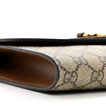 Gucci GG Supreme Monogram Azalea Calfskin Web Small Horsebit 1955 Crossbody Bag Beige Ebony Brown Sugar 9 of 11