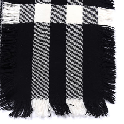 Burberry Wool Half Mega Check Fringe Scarf Black 3 of 4