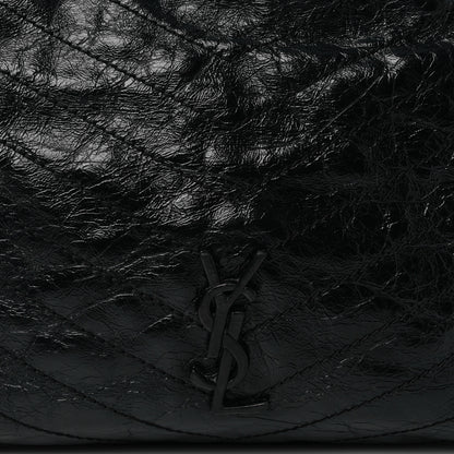 Saint Laurent Crinkled Calfskin Matelasse Monogram Medium Niki Shopper Tote Black 8 of 10