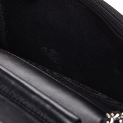 Chanel Striated Patent Quilted Wallet on Chain WOC Black 11 of 11