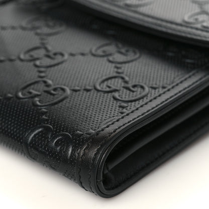 Gucci Calfskin GG Tennis Embossed Messenger Bag Black 8 of 8