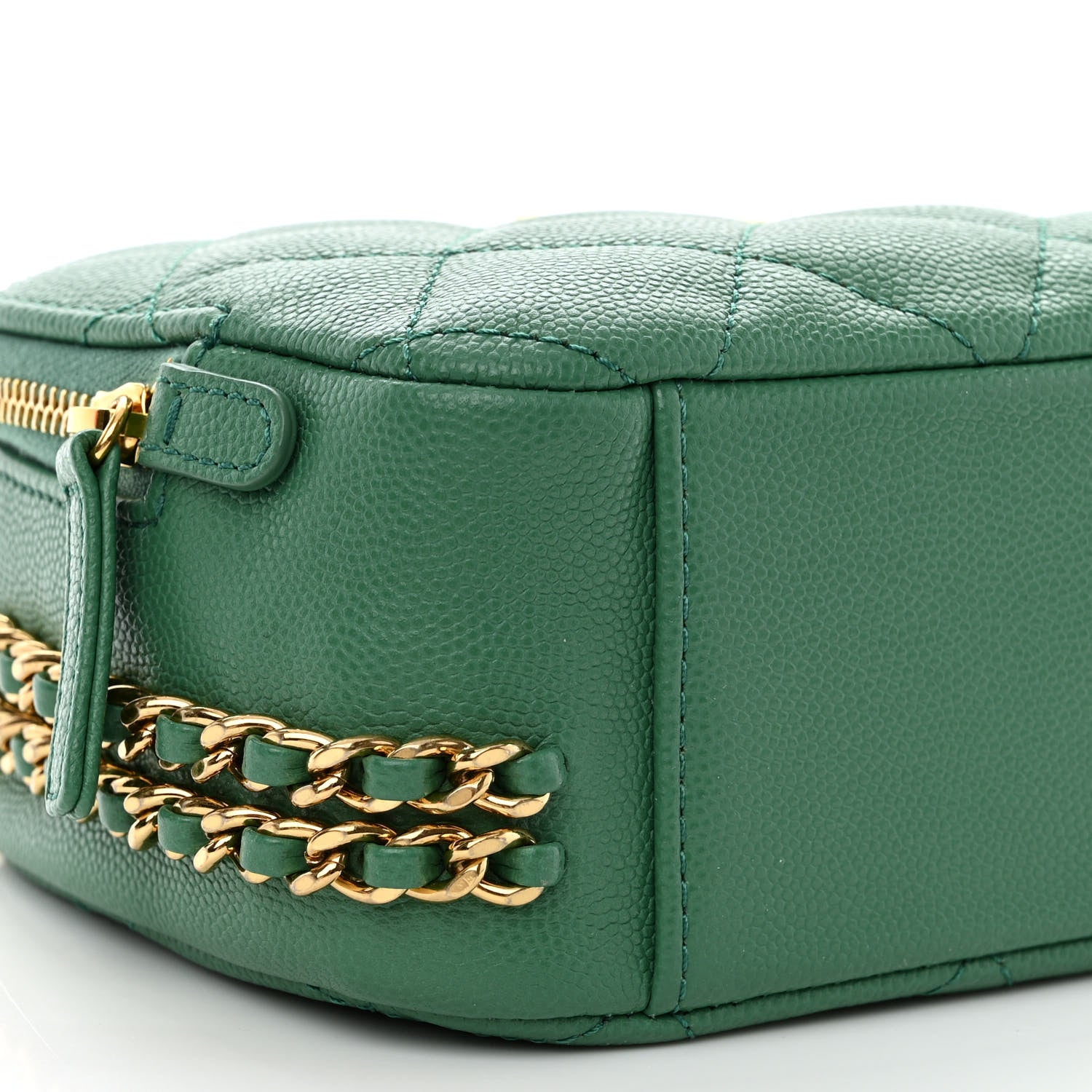 Chanel Caviar Quilted Mini CC You Camera Case Dark Green 9 of 11