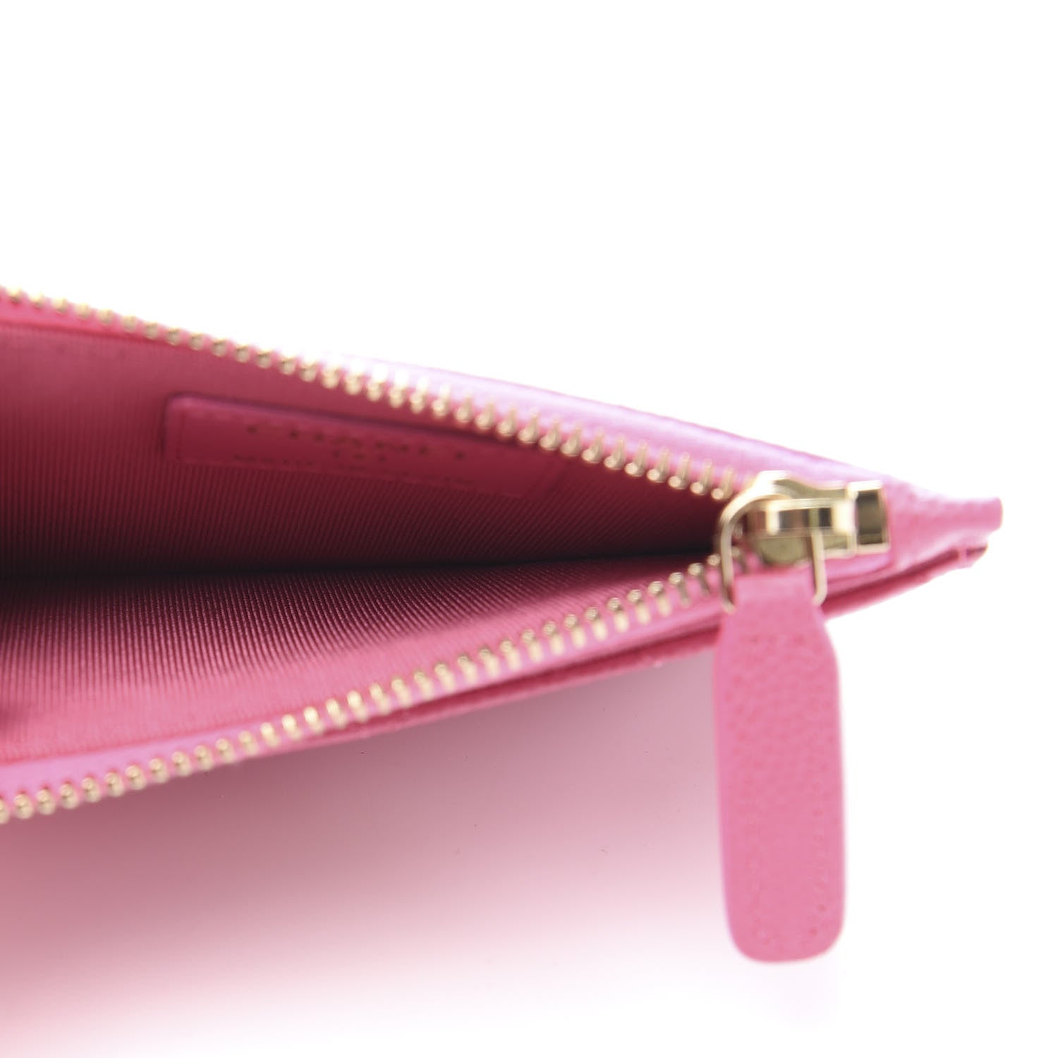 Chanel Caviar Quilted CC Zip Card Holder Pink 5 of 10