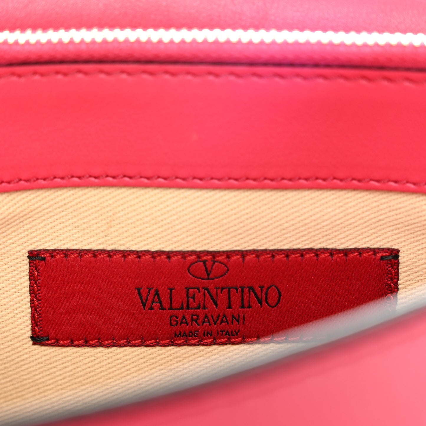 Vitello Rockstud Flip Lock Wristlet Clutch Deep Fuxia