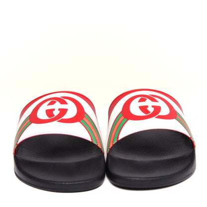 Gucci Rubber GG Rainbow Mens Pursuit Pool Slide Sandals 11 Live Red Multicolor 5 of 11