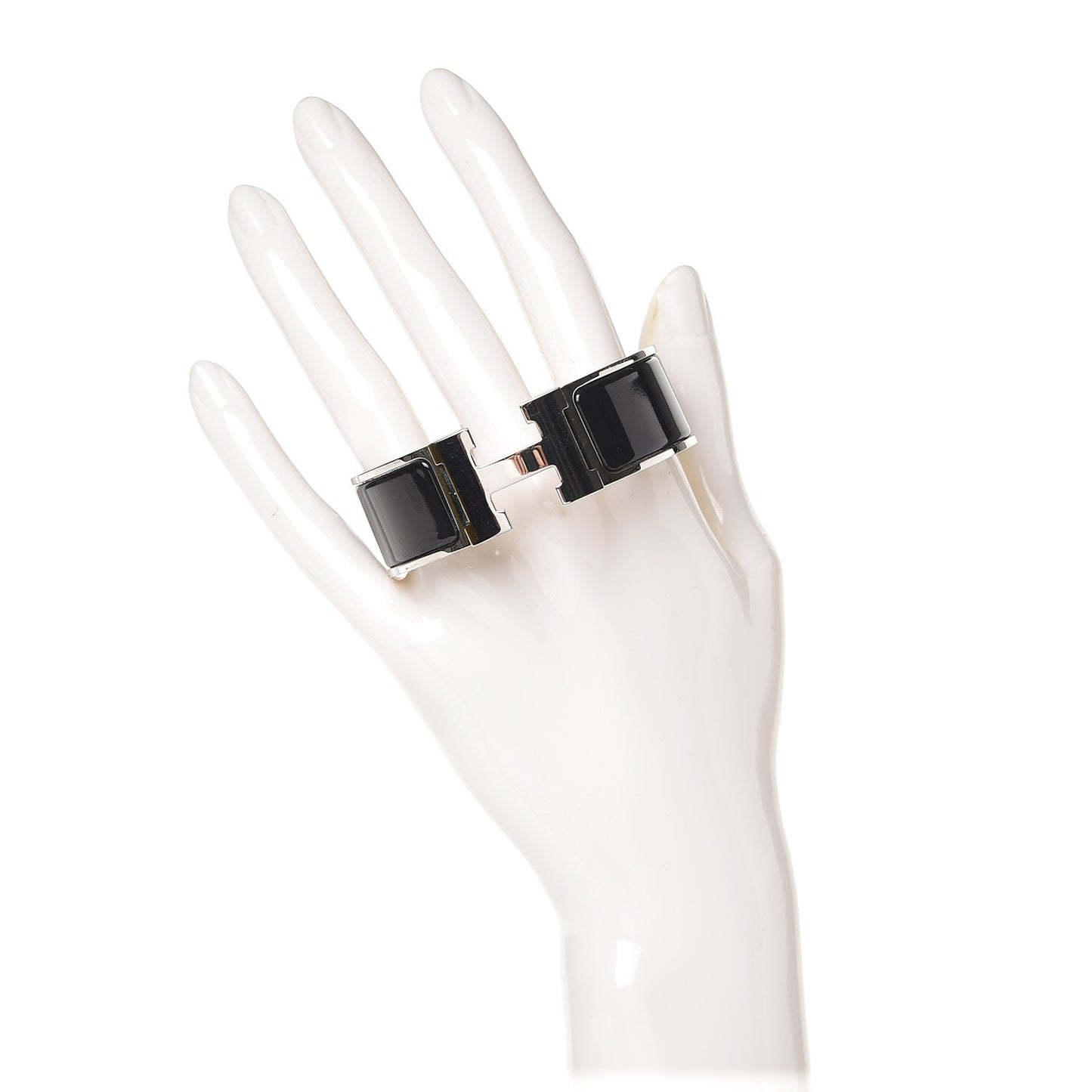 Enamel Wide Clic Clac H Bracelet PM Black