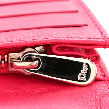 Christian Dior Lambskin Cannage Bi-Color Lady Dior Flap Card Holder Black Pink 9 of 12