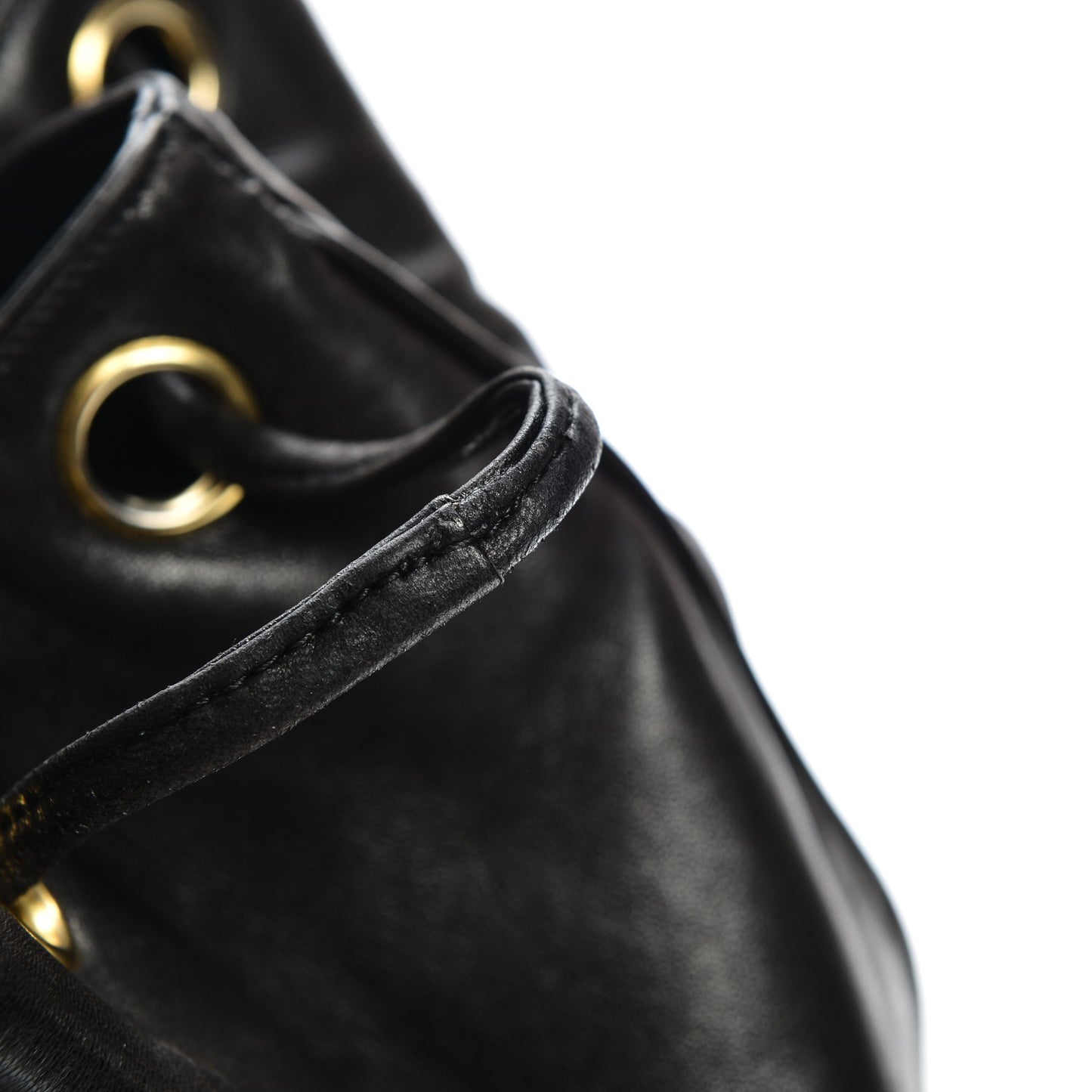Lambskin CC Drawstring Backpack Black