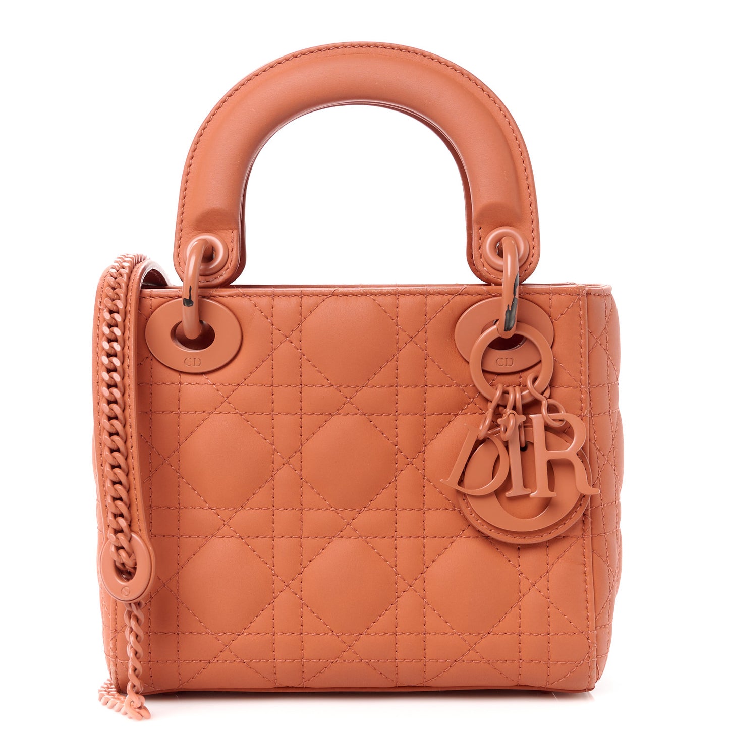 Ultra Matte Calfskin Cannage Mini Lady Dior Orange
