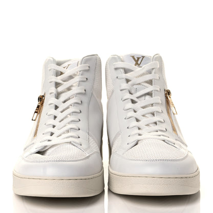 Louis Vuitton Monogram Calfskin Rivoli High Top Sneakers 9.5 White 4 of 8