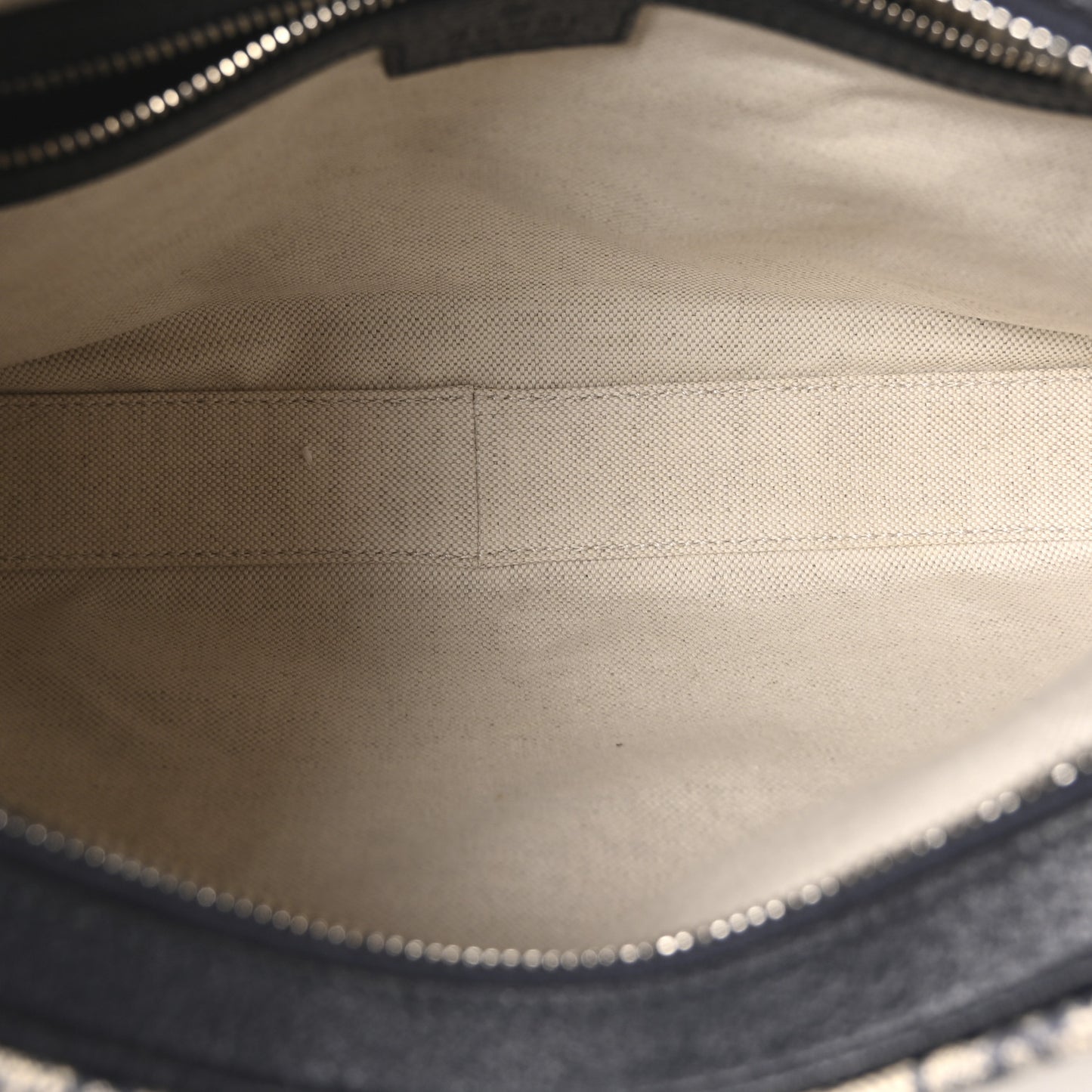 GG Supreme Monogram Textured Calfskin Web Large Attache Shoulder Bag Beige Blue