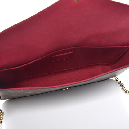 Louis Vuitton Monogram Pochette Felicie Chain Wallet Fuchsia 5 of 9