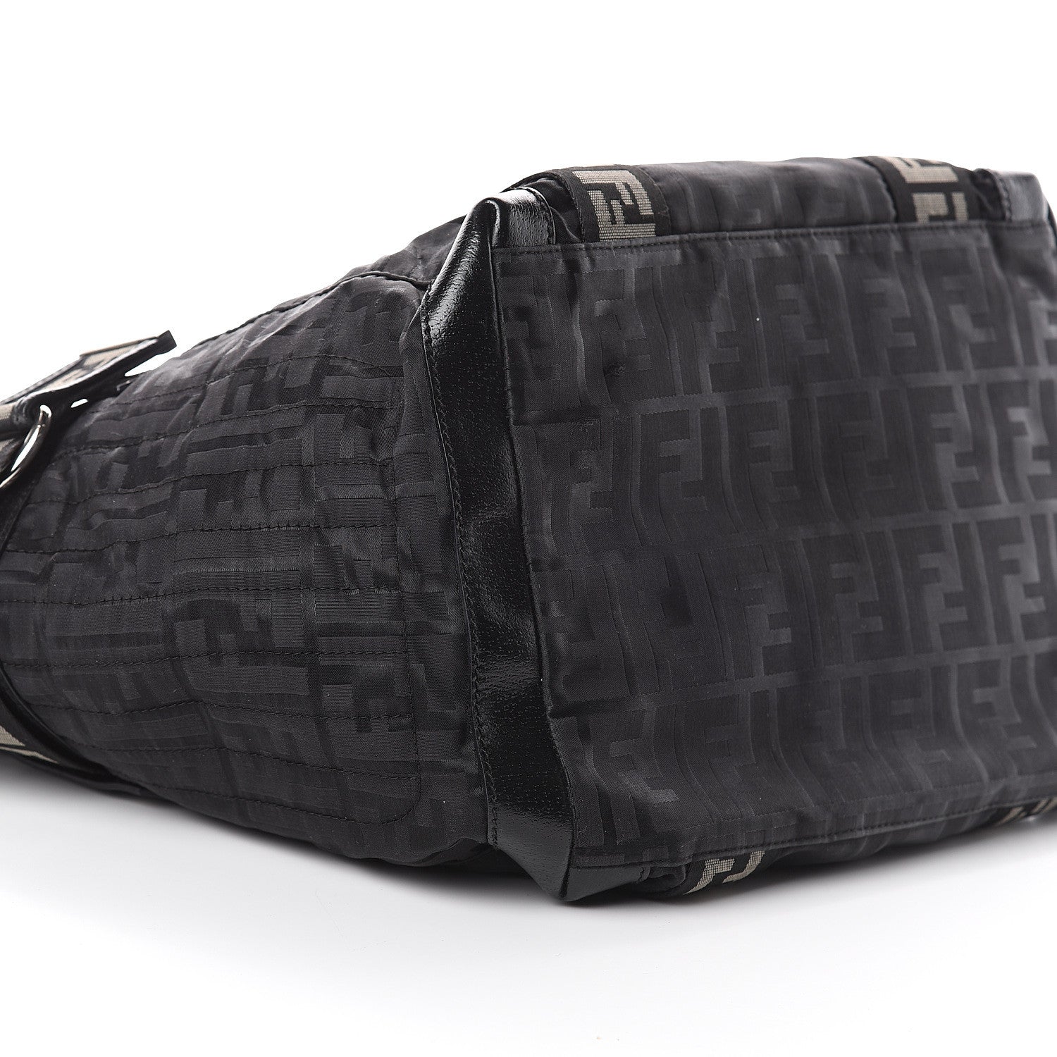 Fendi Zucca Cinghiale Large Zip Code Shopping Tote Black 7 of 10