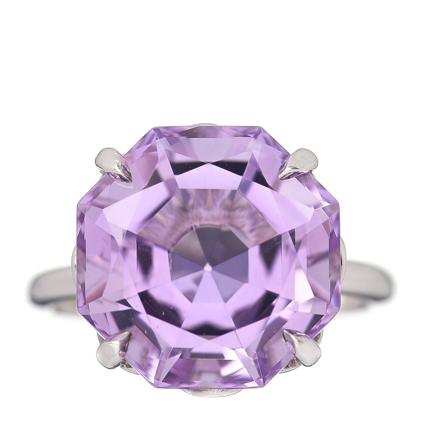 Sterling Silver Amethyst Sparklers Octagonal Cocktail Ring 49 5