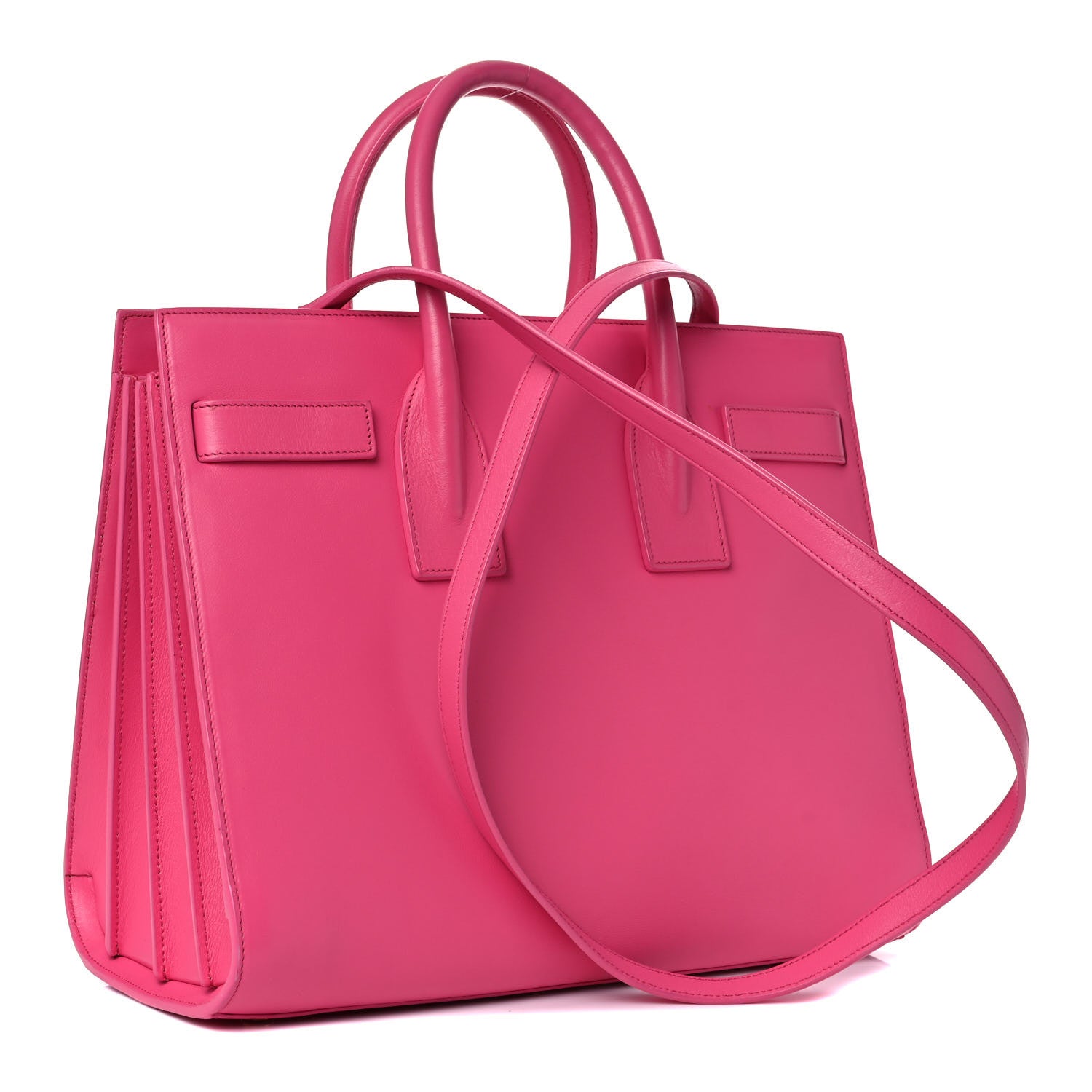 Saint Laurent Calfskin Small Sac De Jour Lipstick Fuchsia 3 of 22