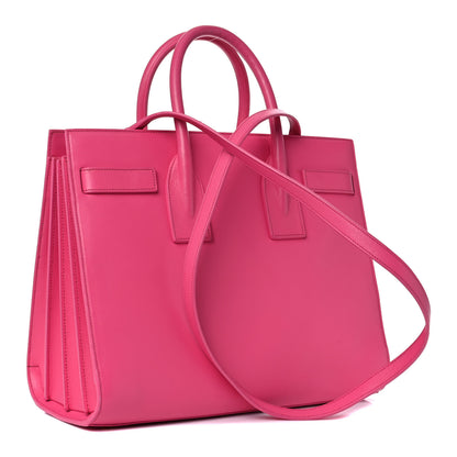 Saint Laurent Calfskin Small Sac De Jour Lipstick Fuchsia 3 of 22