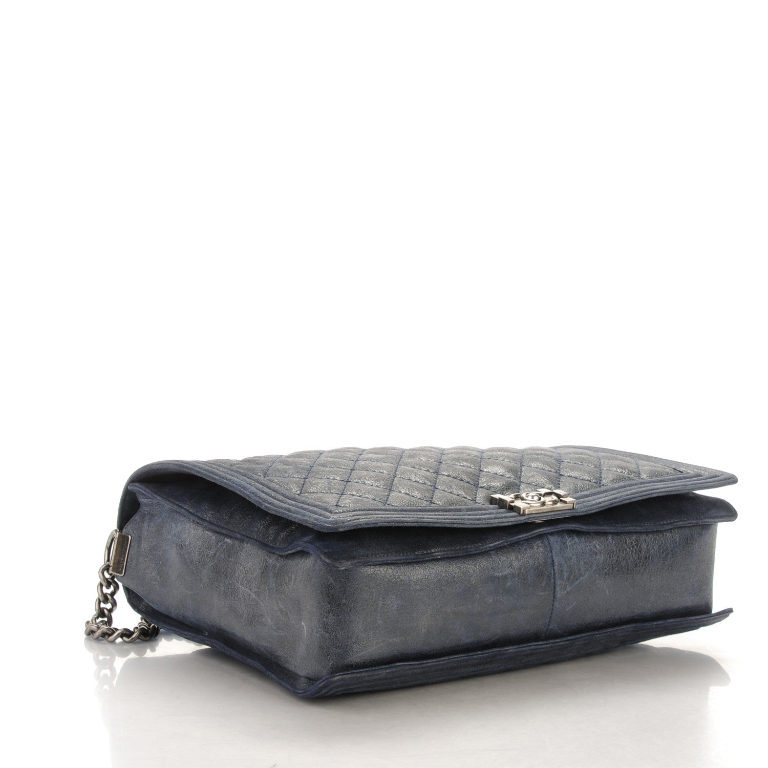 Chanel Goatskin Quilted Large Gentle Boy Flap Navy 4 of 8