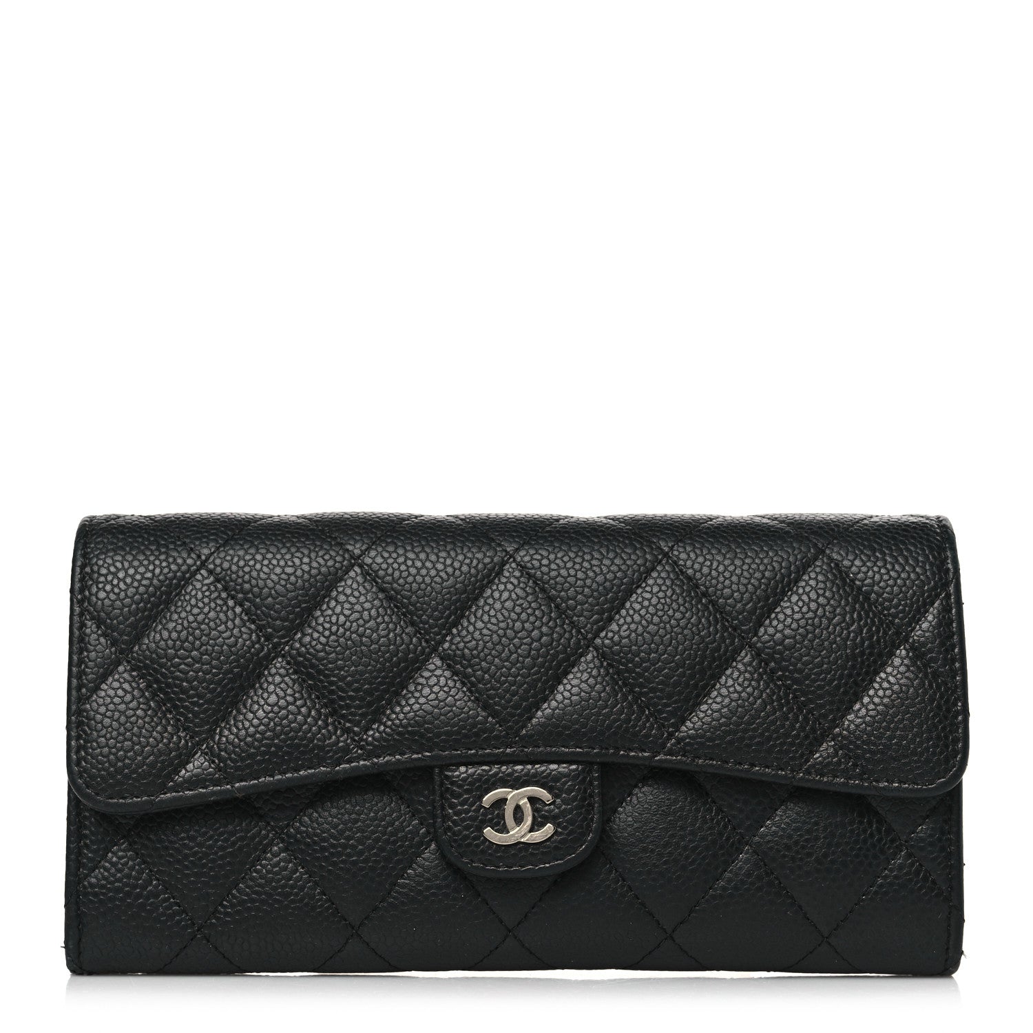 Chanel Caviar Quilted Large Gusset Flap Wallet Black 1 of 11