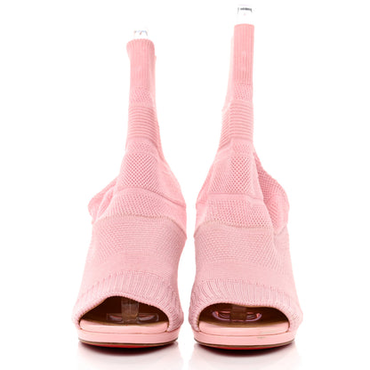 Christian Louboutin Maille Tricot Nappa Cheminene 120 Sock Ankle Boots 39 Pink 2 of 7