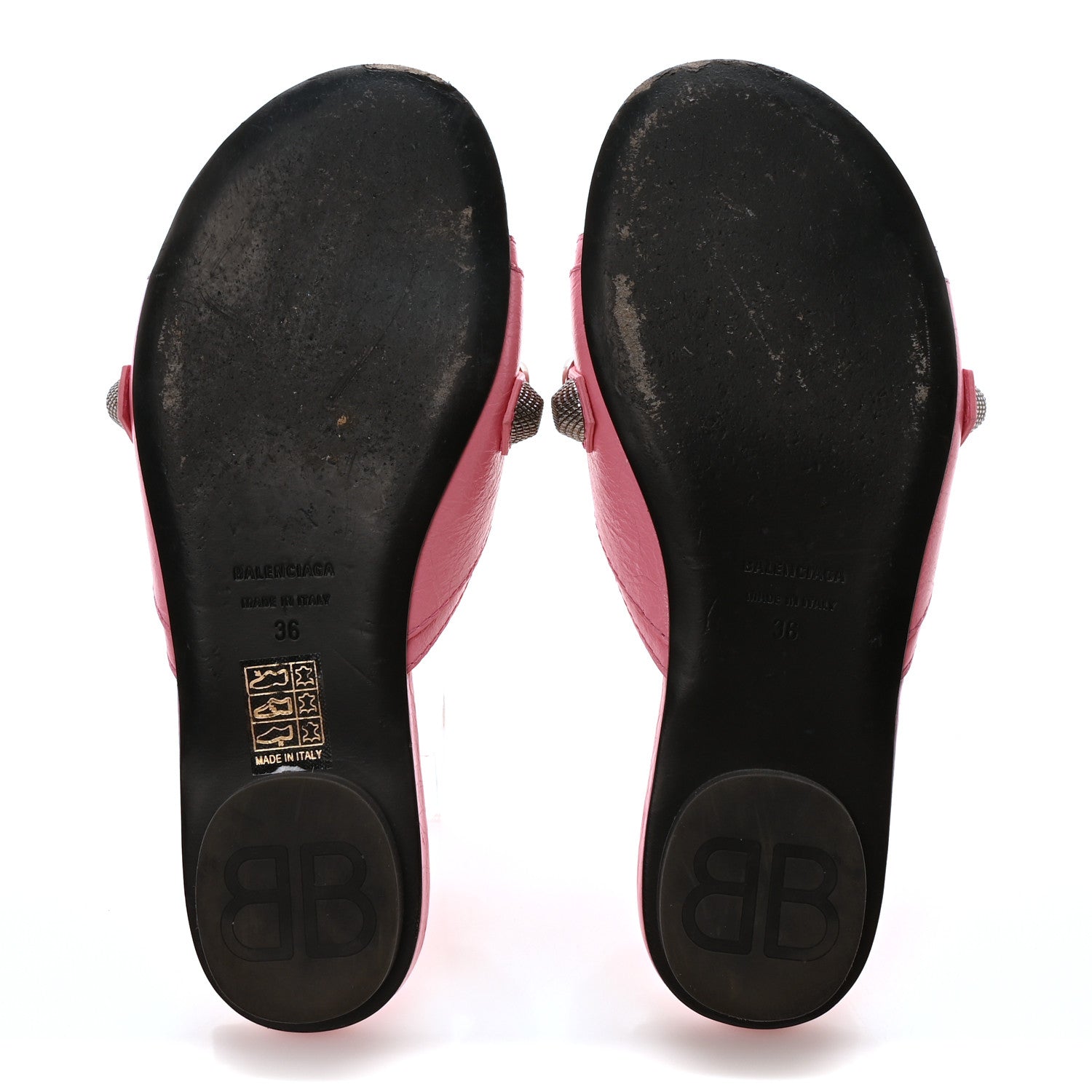 Balenciaga Agneau Arena Cagole Flat Slide Sandals 36 Sweet Pink 6 of 10