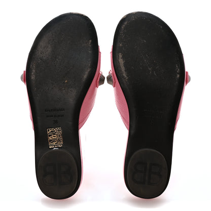 Balenciaga Agneau Arena Cagole Flat Slide Sandals 36 Sweet Pink 6 of 10