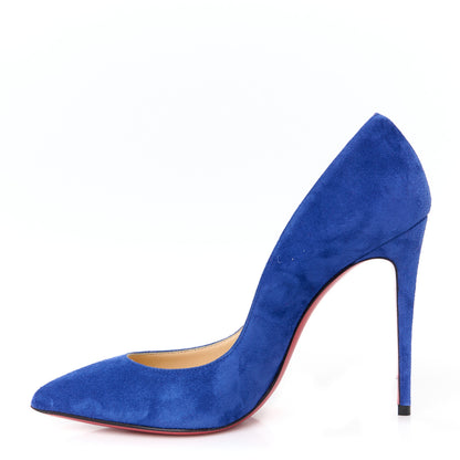 Christian Louboutin Veau Velours Pigalle Follies 100 Pumps 35.5 Atlantic 1 of 11