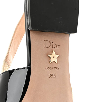 Christian Dior Patent Ribbon J'Adior Slingback Ballet Flats 38.5 Black 8 of 10