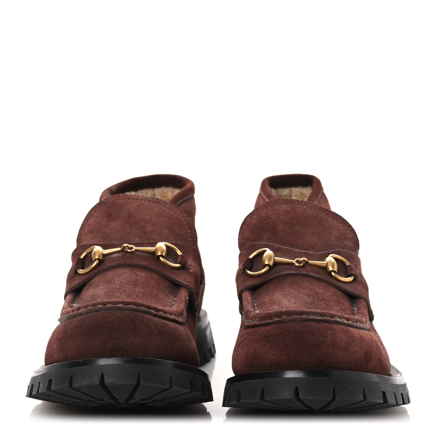 Gucci Suede Shearling Mens Harald Horsebit Ankle Boots 12 Light Brown Butterscotch 3 of 12