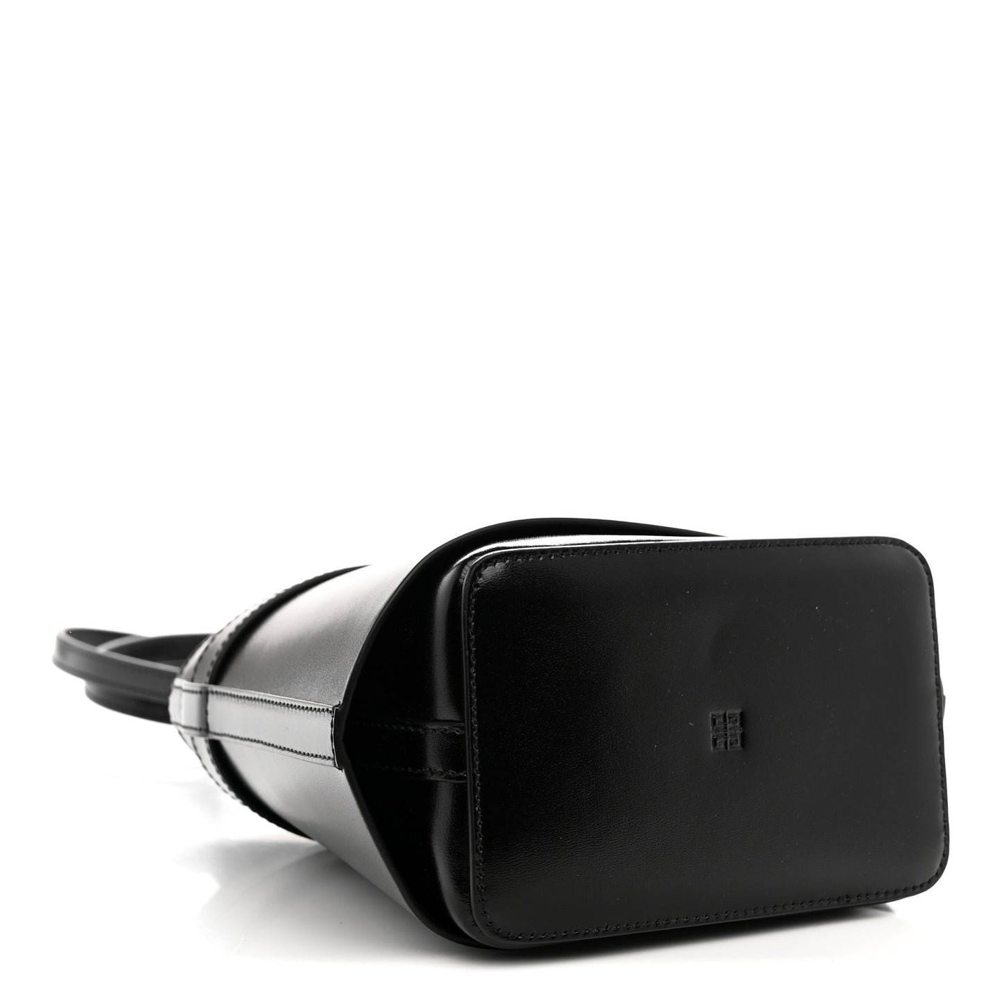 Box Calfskin Shark Lock Bucket Bag Black
