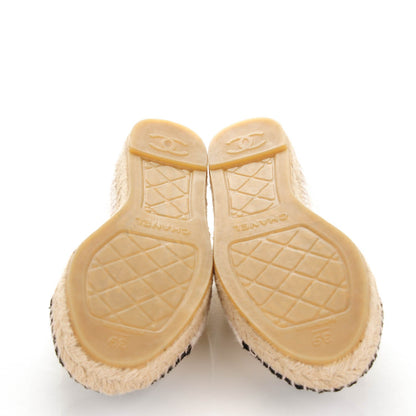 Chanel Wool CC Espadrilles 39 White Black 5 of 8