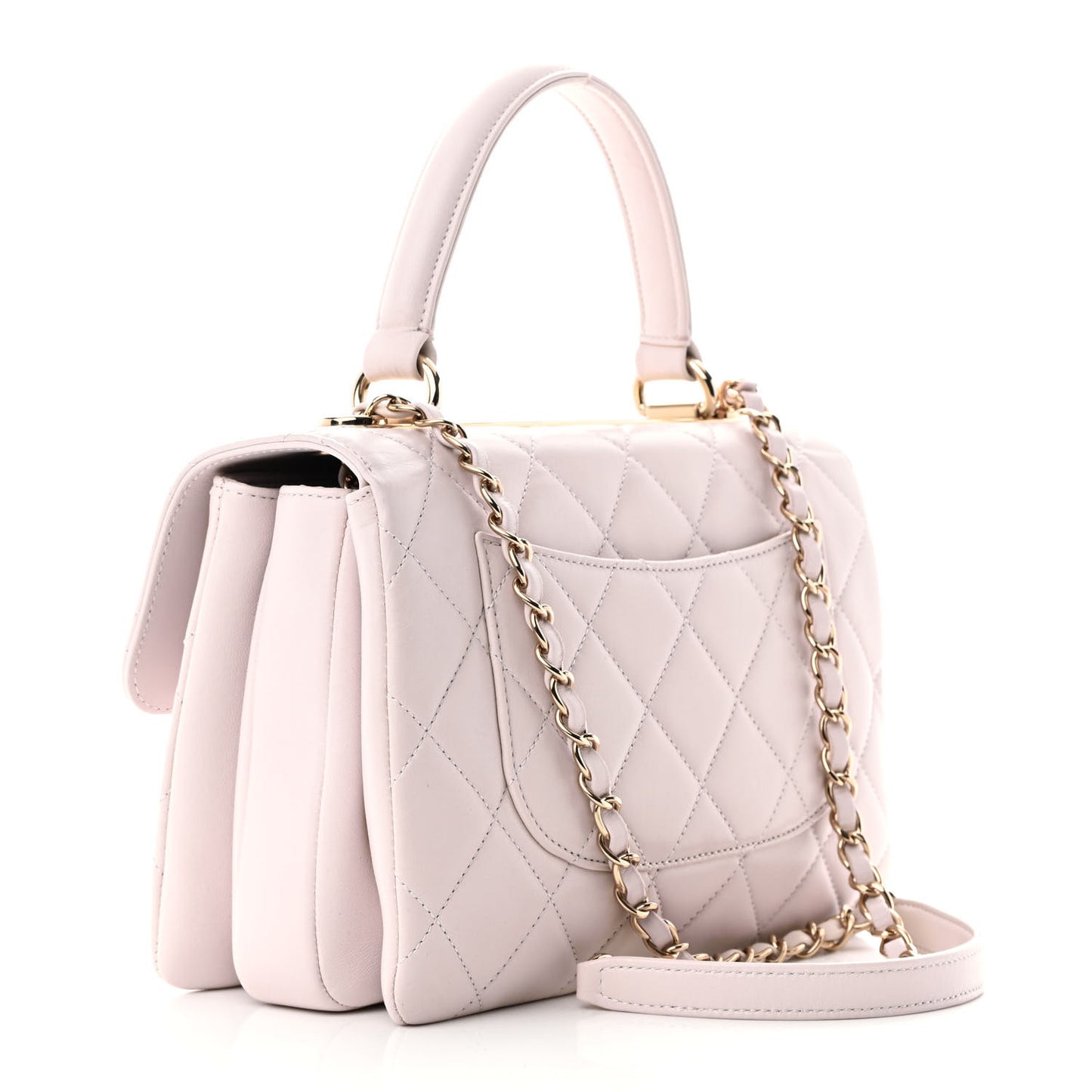 Lambskin Quilted Small Trendy CC Flap Dual Handle Bag Lilas Lilac