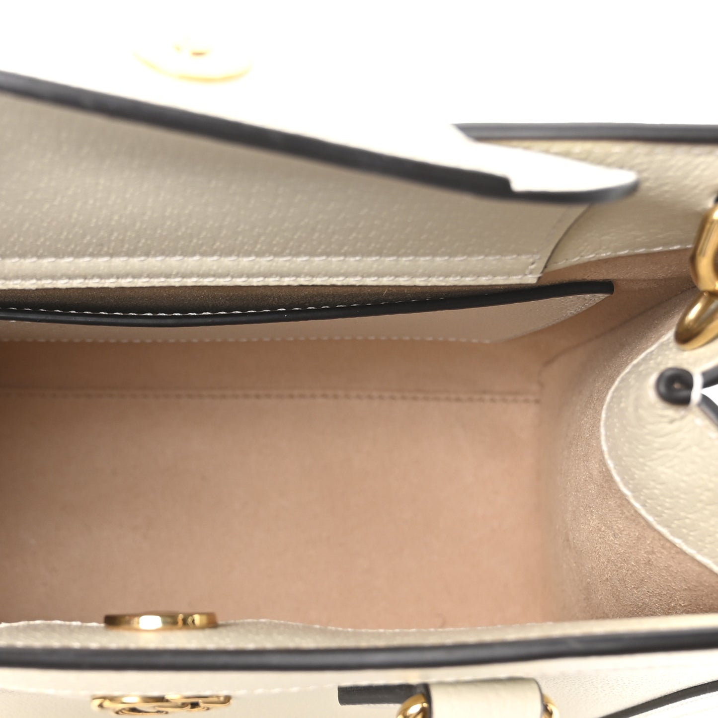 Textured Dollar Calfskin Web Small Diana Tote Bag Mystic White