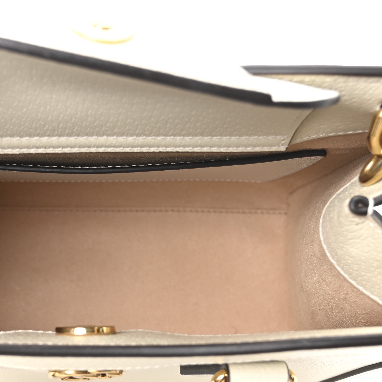 Gucci Textured Dollar Calfskin Web Small Diana Tote Bag Mystic White 5 of 9